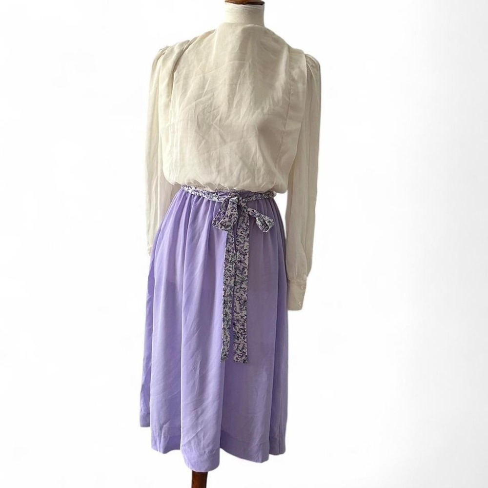 Purple & White vintage dress by Plaza South
